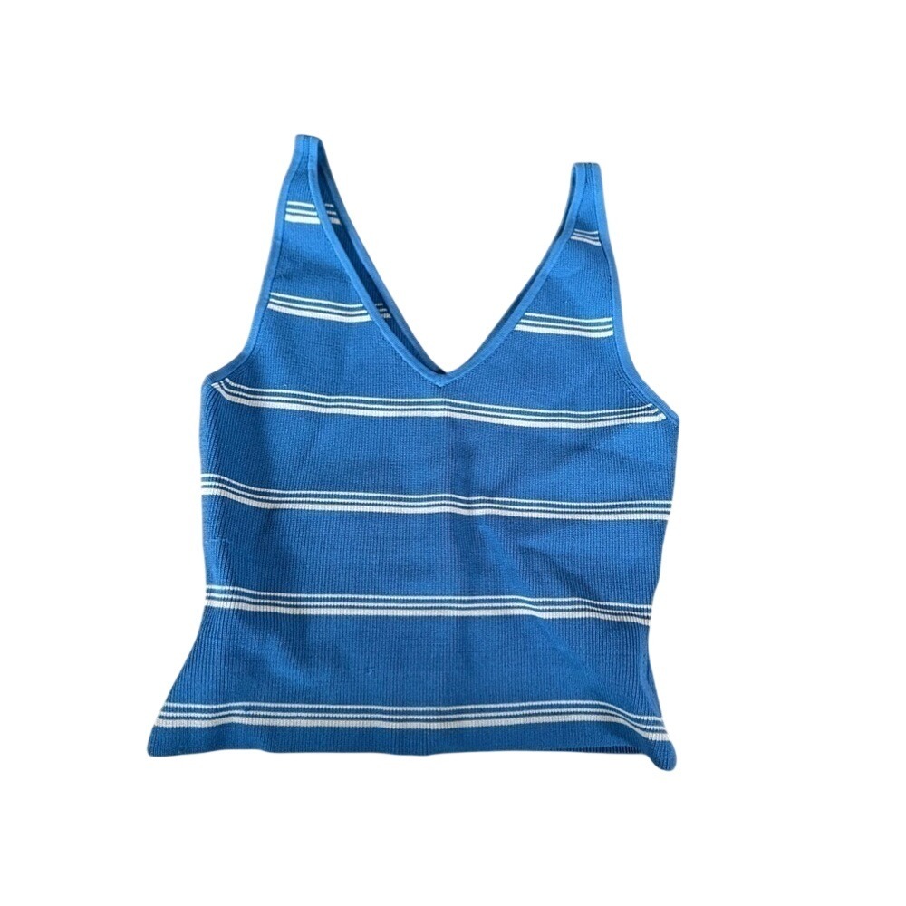 Babaton Aritzia sculpt knit double v striped tank top